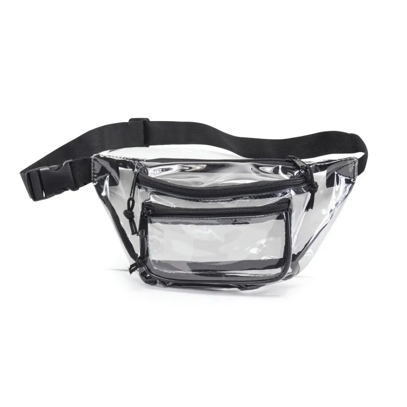 Clear Fanny Pack with Triple Zipper - Blank